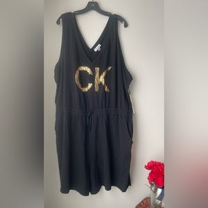 Calvin Klein Black Gold Plus Size Sleeveless Romper Size 3X